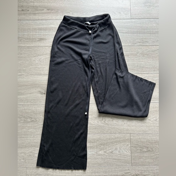 Zara, Black Ribbed Two-Piece Set Black, Top, Size:M, Pants:size:S - Picture 4 of 12